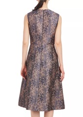 Kay Unger New York Rhoda Abstract Jacquard Midi-Dress