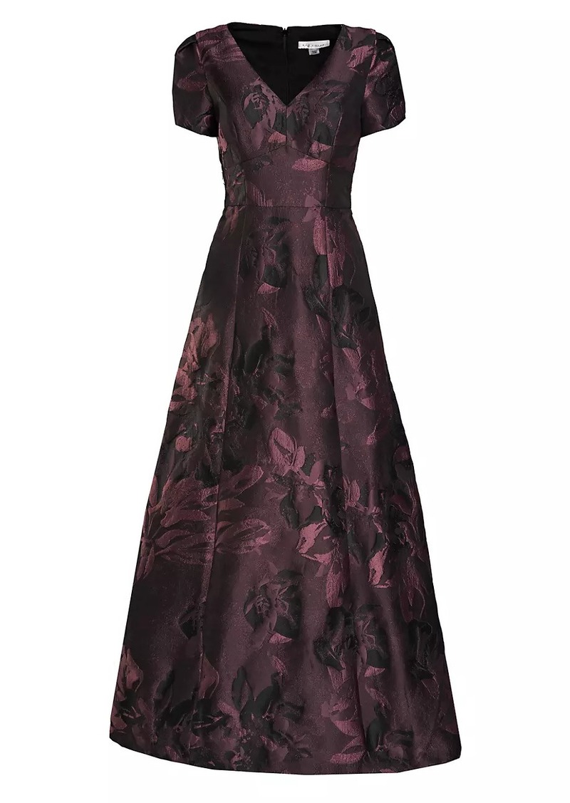 Kay Unger New York Rowena Floral Jacquard Ball Gown