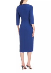 Kay Unger New York Ryder Crepe V-Neck Midi-Dress