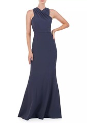 Kay Unger New York Talia Stretch Crepe Column Gown