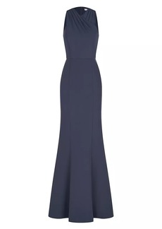 Kay Unger New York Talia Stretch Crepe Column Gown
