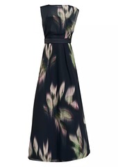 Kay Unger New York Tess Chiffon Leaf Gown