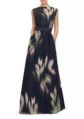 Kay Unger New York Tess Chiffon Leaf Gown