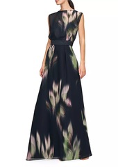 Kay Unger New York Tess Chiffon Leaf Gown