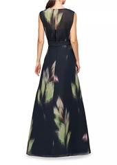 Kay Unger New York Tess Chiffon Leaf Gown