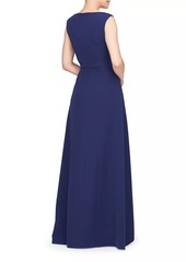 Kay Unger New York Yara Crêpe A-Line Gown