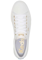 Keds Women's Jump Kick Leather Casual Sneakers from Finish Line - White, Gold