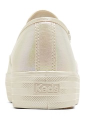 Keds Women's Point Canvas Lace-Up Platform Casual Sneakers from Finish Line - White