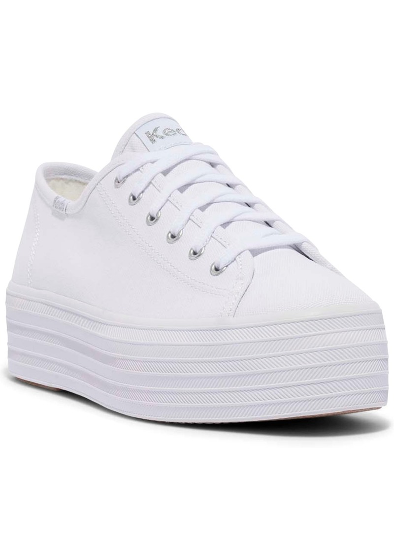 Keds Women's Triple Up Canvas Platform Casual Sneakers from Finish Line - White