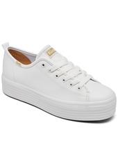 Keds Women's Triple Up Leather Platform Casual Sneakers from Finish Line - White