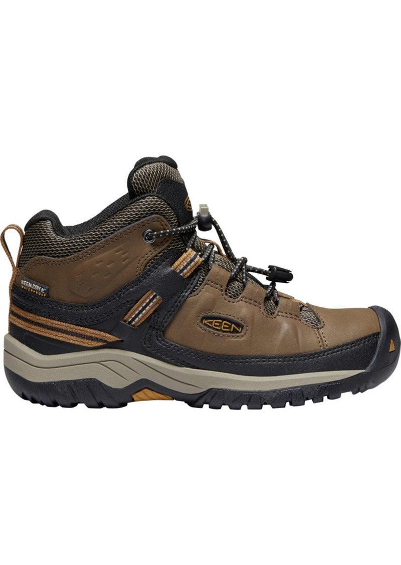 KEEN Kids' Targhee Mid Waterproof Hiking Boots, Size 1, Brown