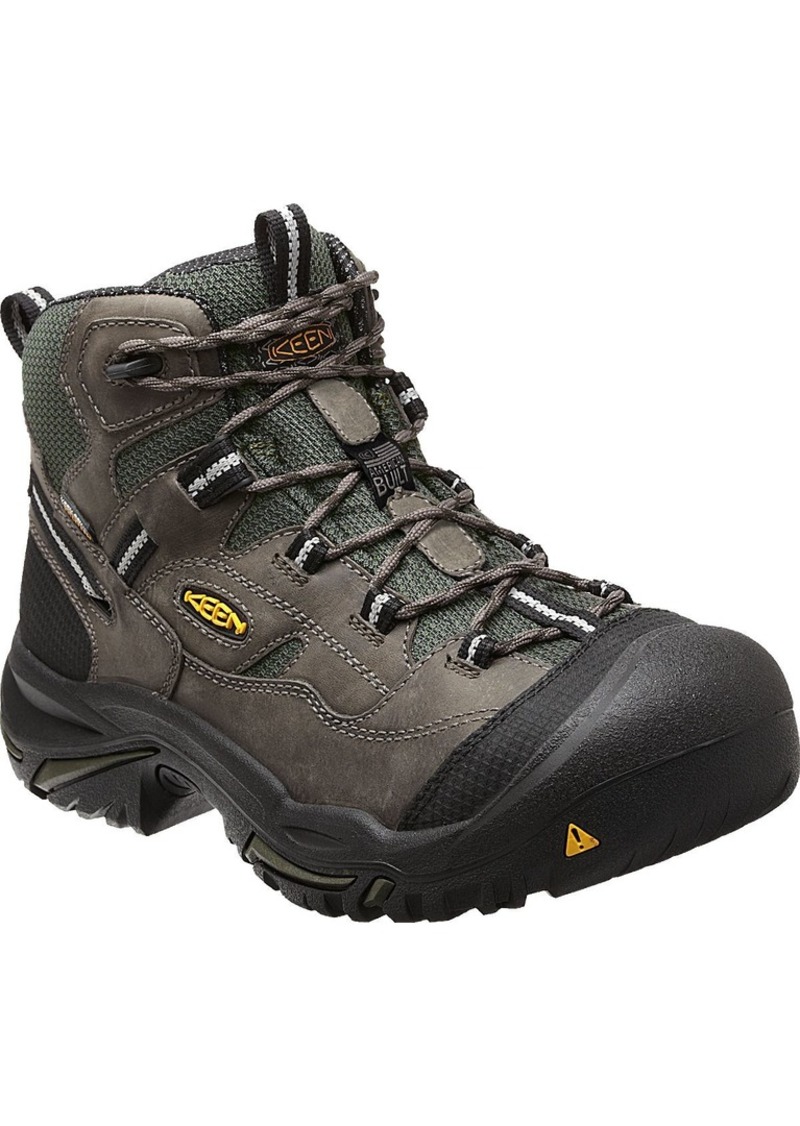 KEEN Men's Braddock Mid Waterproof Steel Toe Work Boots, Size 7.5, Gray | Father's Day Gift Idea