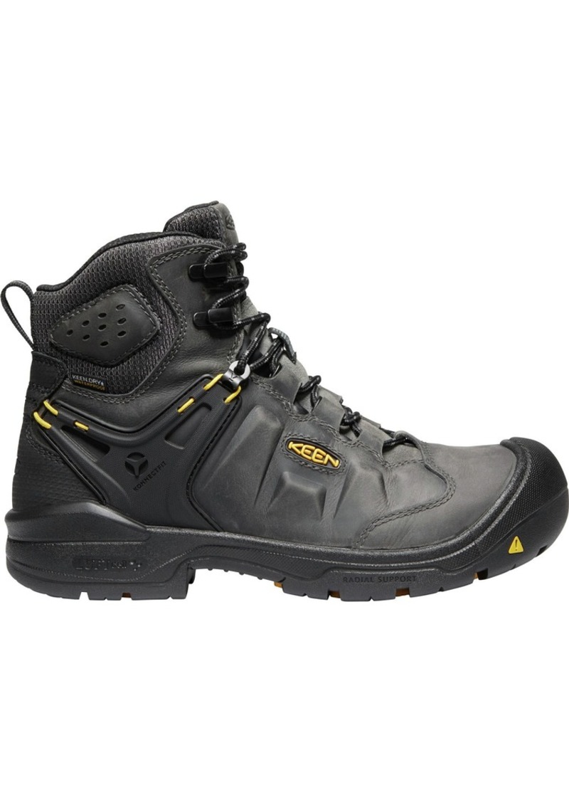 KEEN Men's Dover 6'' Waterproof Steel Toe Work Boots, Size 8, Gray