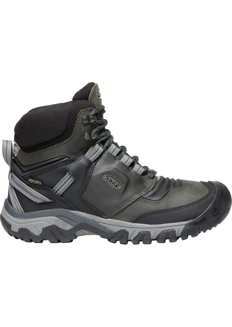 KEEN Men's Ridge Flex Mid Waterproof Boots, Size 9, Gray