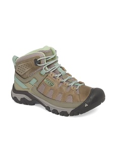 KEEN Targhee Vent Mid Hiking Shoe in Fumo/Quiet Green Leather at Nordstrom