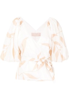 Keepsake Alpine leaf-print linen blouse