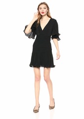 Keepsake The Label Women's Clarity Sleeve Vneck Short Mini Dress  s