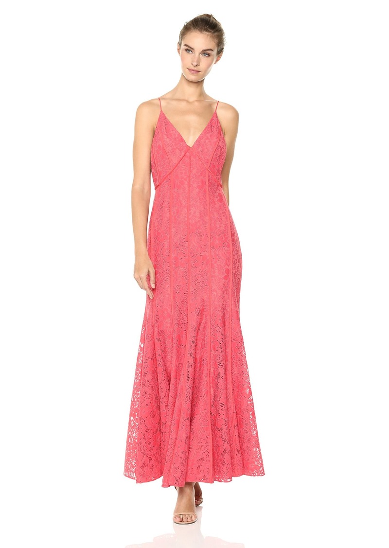 red fitted maxi dress