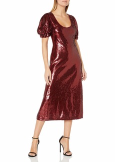 Keepsake The Label Women's Farewell Puff Sleeve Sequin Midi Dress  M