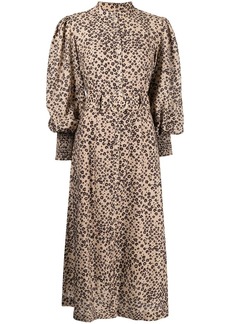 Keepsake leopard-print belted-waist dress