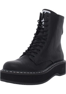 Kendall + Kylie Hunt Womens Faux Leather Round Toe Combat & Lace-up Boots