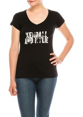 Kendall + Kylie V-Neck Cap Sleeve T-Shirt