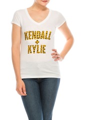 Kendall + Kylie V-Neck Cap Sleeve Tee