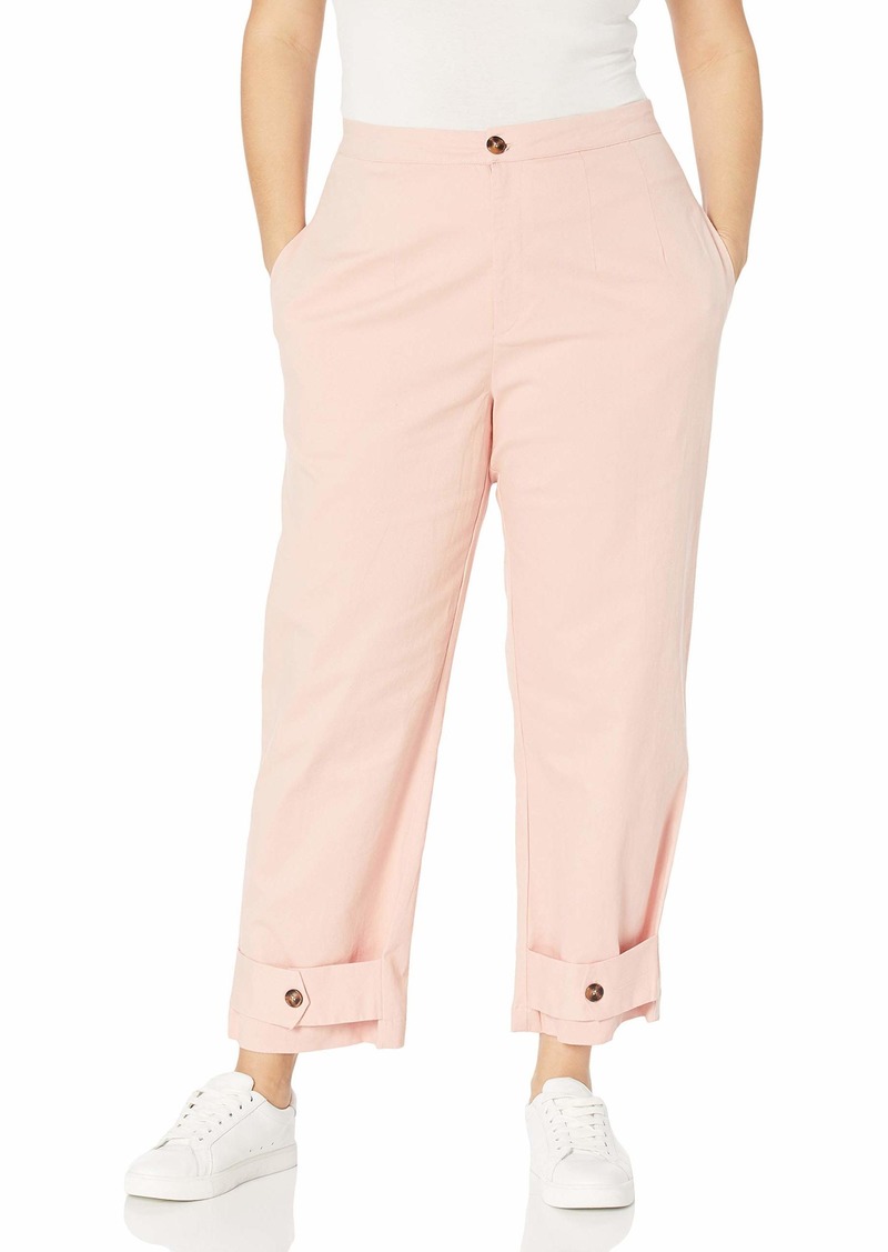 KENDALL + KYLIE Women's Belted Ankle Twill Pants