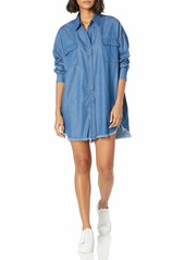 KENDALL + KYLIE Women's Frayed Chambray Dress  S