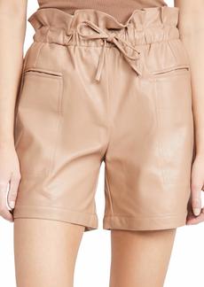 KENDALL + KYLIE Women's Vegan Leather Paperbag Shorts