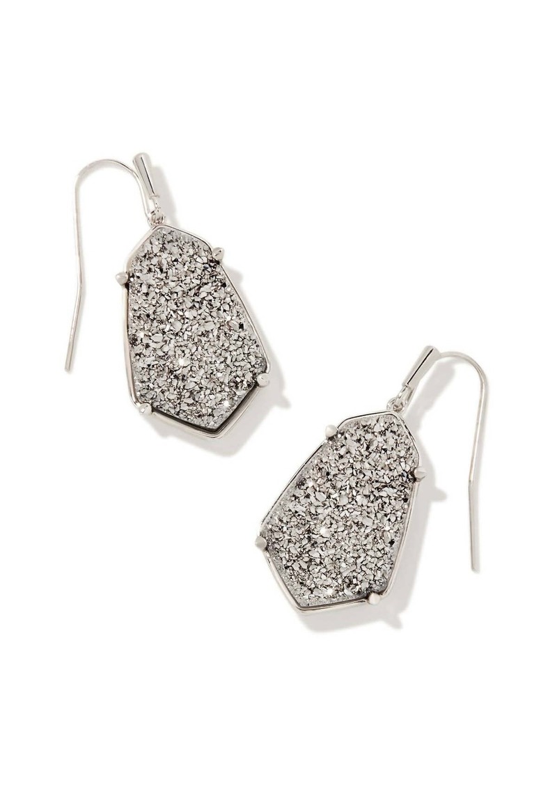 Kendra Scott Alexandria Drop Earrings In Silver Platinum Drusy