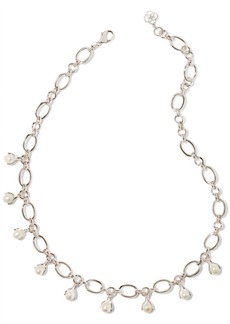 Kendra Scott Ashton Pearl Chain Necklace In Rhodium/white Pearl