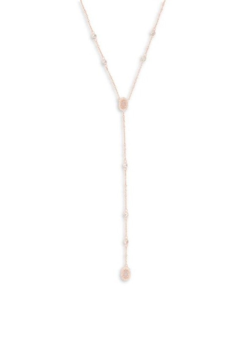 Kendra Scott Claudia 14K Rose Gold, Drusy & Cubic Zirconia Lariat Necklace