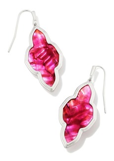 Kendra Scott Framed Abbie Silver Drop Earrings In Light Burgundy Illusion