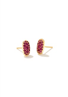 Kendra Scott Grayson Crystal Stud Earrings In Gold Ruby Crystal