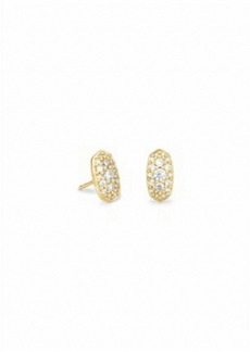 Kendra Scott Grayson Gold Stud Earrings In White Crystal