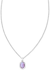 "Kendra Scott 14k Framed Stone 19"" Pendant Necklace - Rhod Lilac"