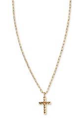 "Kendra Scott 14k Gold-Plated Cross Pendant Necklace, 16"" + 3"" extender - Gold"