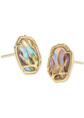 Kendra Scott 14k Gold-Plated Framed Stone Stud Earrings - Gold Irid