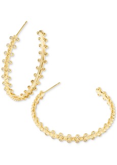 "Kendra Scott 14k Gold-Plated Medium Pave C-Hoop Earrings, 1.78"" - White Crystal"