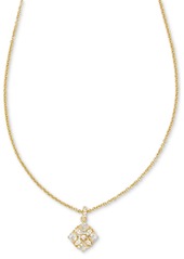 "Kendra Scott 14k Gold-Plated Mixed Cubic Zirconia 19"" Adjustable Pendant Necklace - Pink Mix"