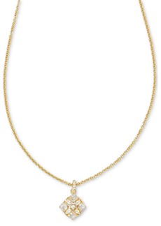 "Kendra Scott 14k Gold-Plated Mixed Cubic Zirconia 19"" Adjustable Pendant Necklace - White Crystal"