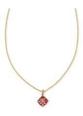 "Kendra Scott 14k Gold-Plated Mixed Cubic Zirconia 19"" Adjustable Pendant Necklace - White Crystal"