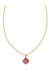 "Kendra Scott 14k Gold-Plated Mixed Cubic Zirconia 19"" Adjustable Pendant Necklace - Pink Mix"