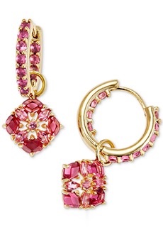 Kendra Scott 14k Gold-Plated Mixed Cubic Zirconia Charm Huggie Hoop Earrings - Pink Mix