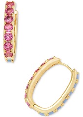 Kendra Scott 14k Gold-Plated Mixed Stone Oval Hoop Earrings - Green Lilac Mix