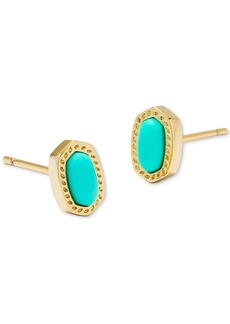 Kendra Scott 14k Gold-Plated Oval Stone Stud Earrings - Mint Magnesite