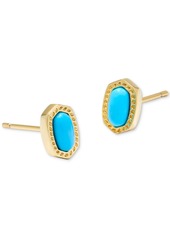 Kendra Scott 14k Gold-Plated Oval Stone Stud Earrings - Turquoise Magnesite