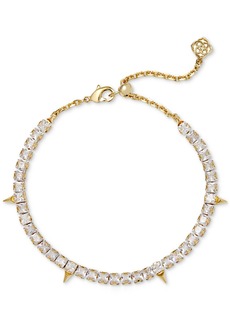 Kendra Scott 14k Gold-Plated Spike Cubic Zirconia Adjustable Tennis Bracelet - White Crystal