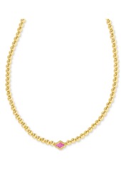 "Kendra Scott Abbie Gold-Tone Beaded Necklace, 13-1/2"" + 4"" extender - Gold Azale"